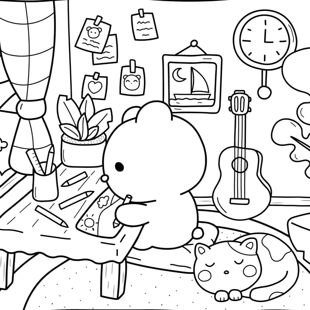 Cozy Coloring Pages Kawaii Japanese Printable PDF Download Etsy Cozy Coloring Pages Kawaii Japanese Printable PDF Download Etsy