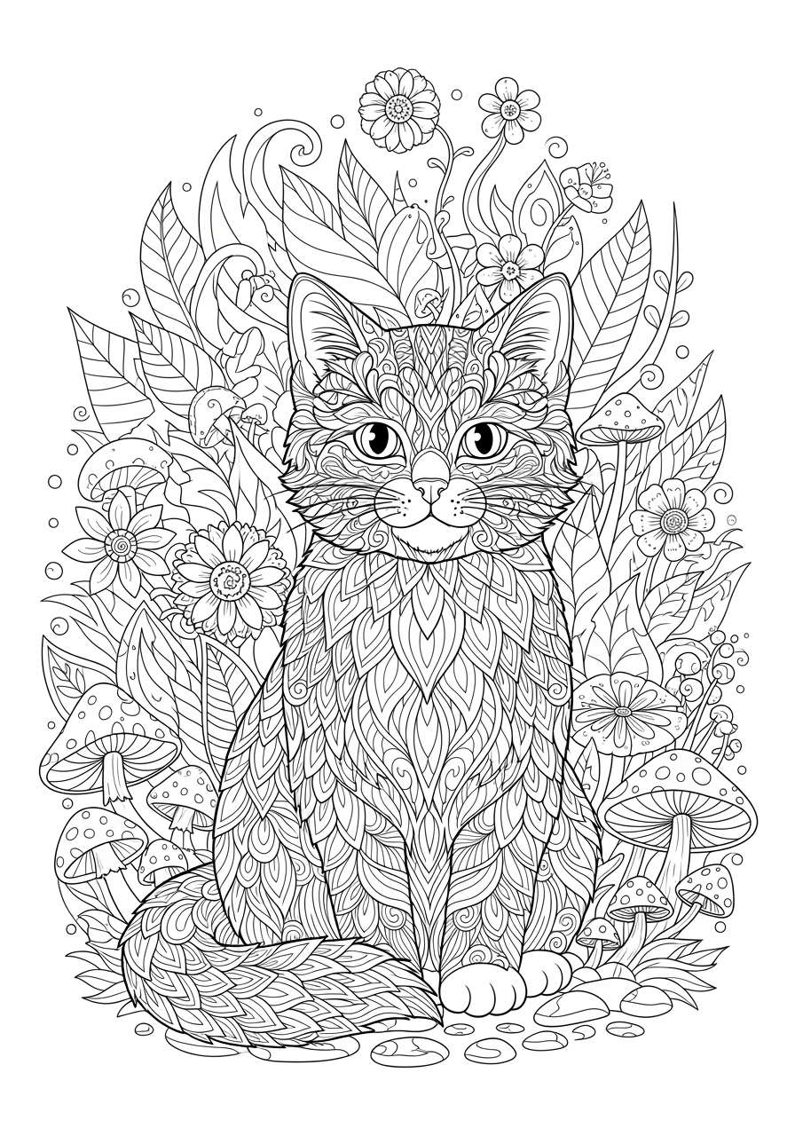 cat coloring pages for adults