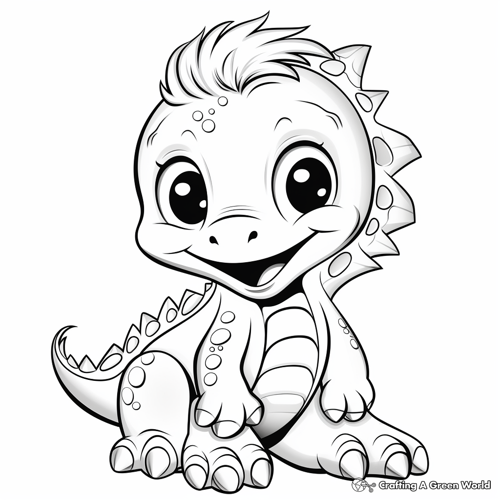 coloring pages of cute dinosaurs