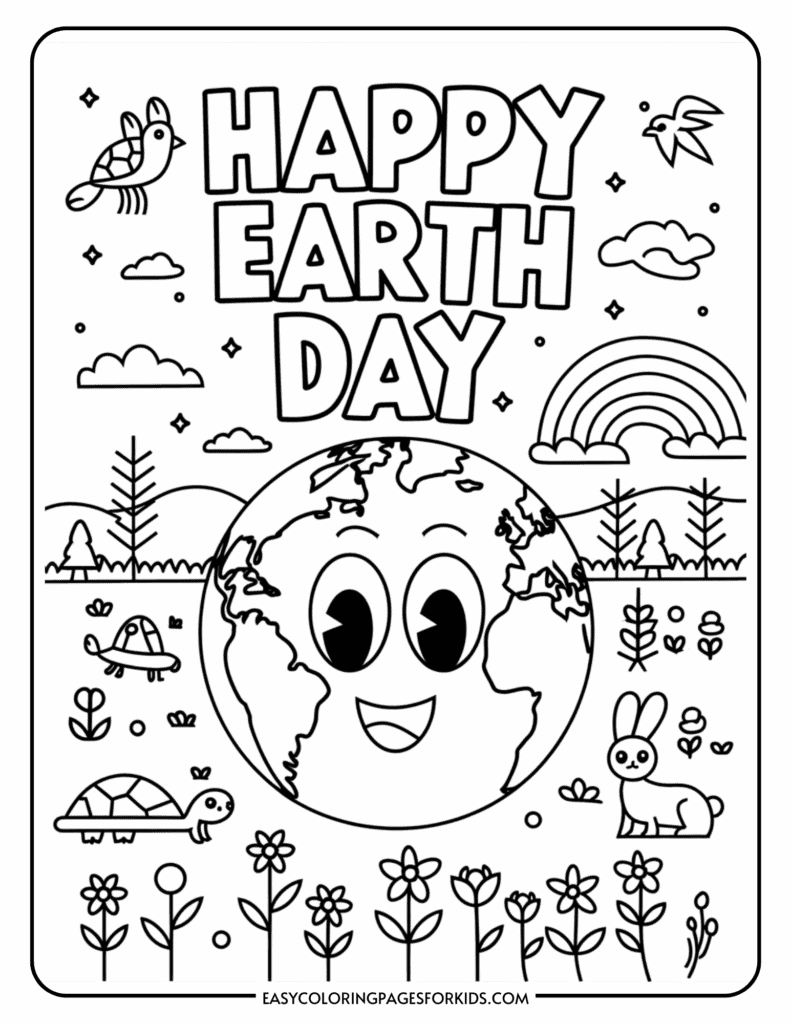 Cute Earth Day Coloring Pages 15 Free Printable PDF Pages Easy Coloring Pages For Kids Cute Earth Day Coloring Pages 15 Free Printable PDF Pages Easy Coloring Pages For Kids