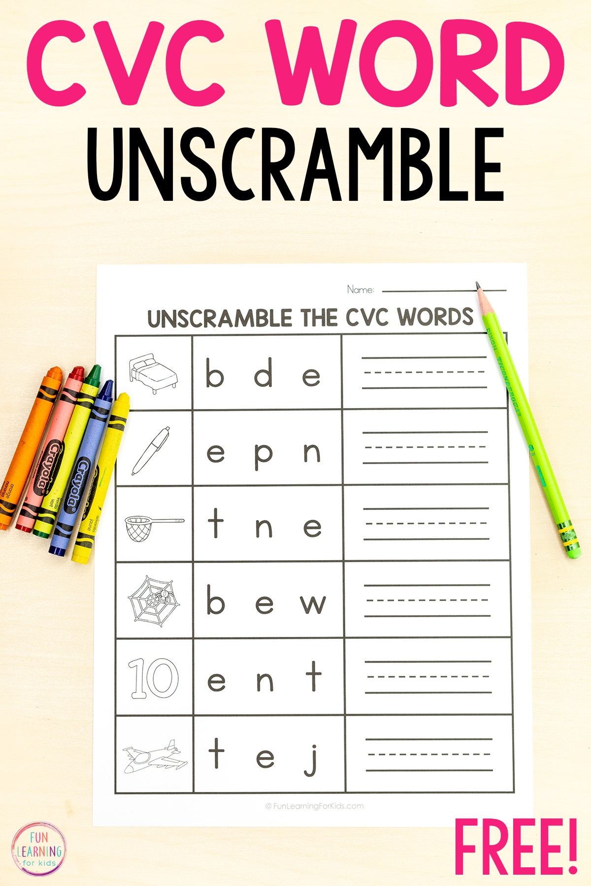 CVC Word Unscramble Worksheets For Phonics Practice CVC Word Unscramble Worksheets For Phonics Practice