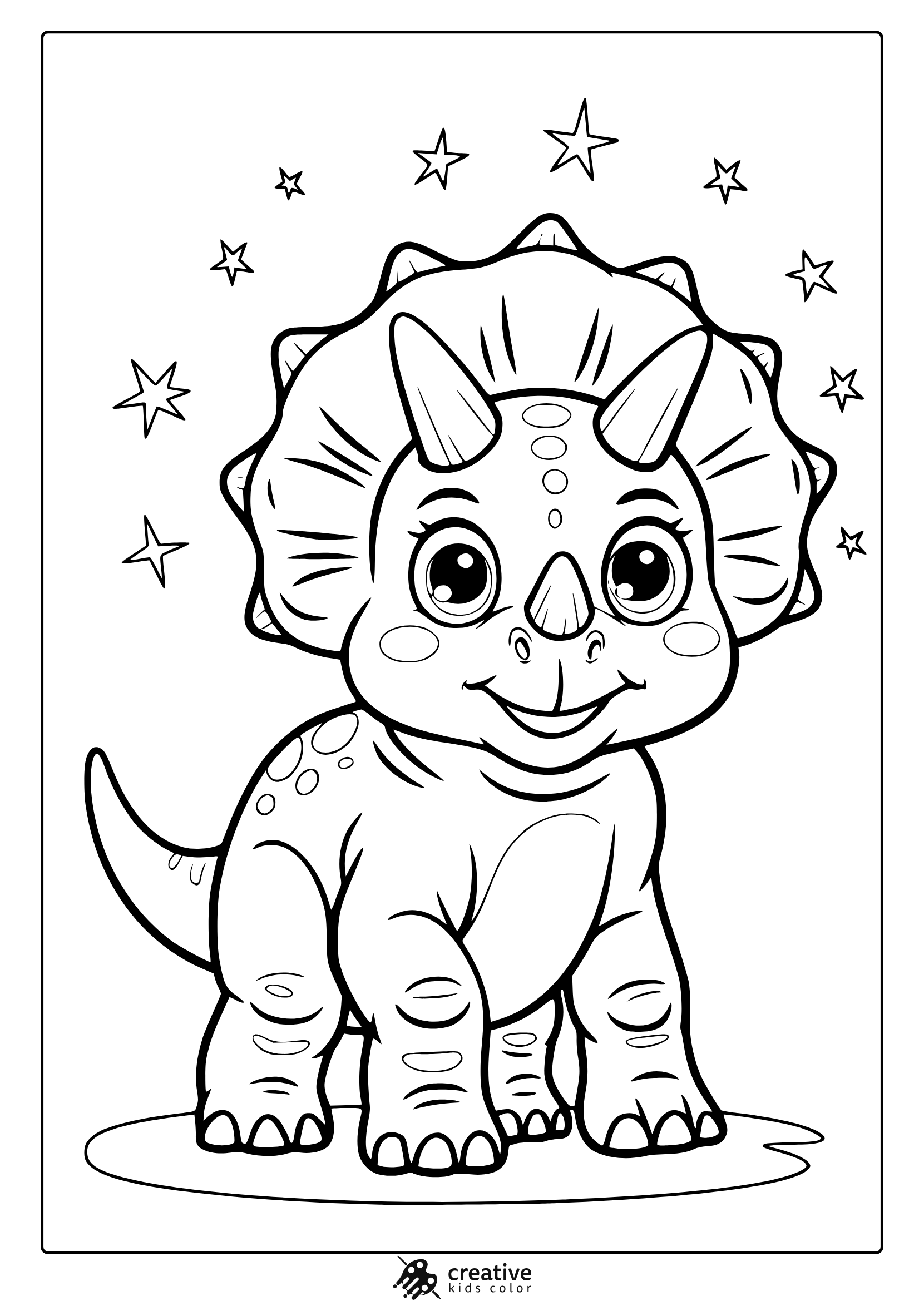 Dinosaur Colouring In Page