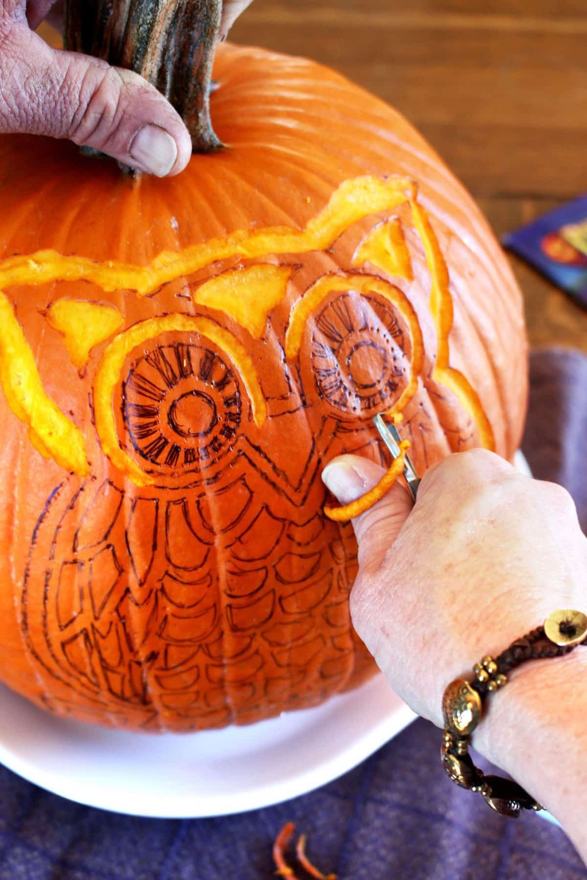 DIY Woodland Owl Pumpkin Carving Free Stencil Pattern Welcome To Nana s