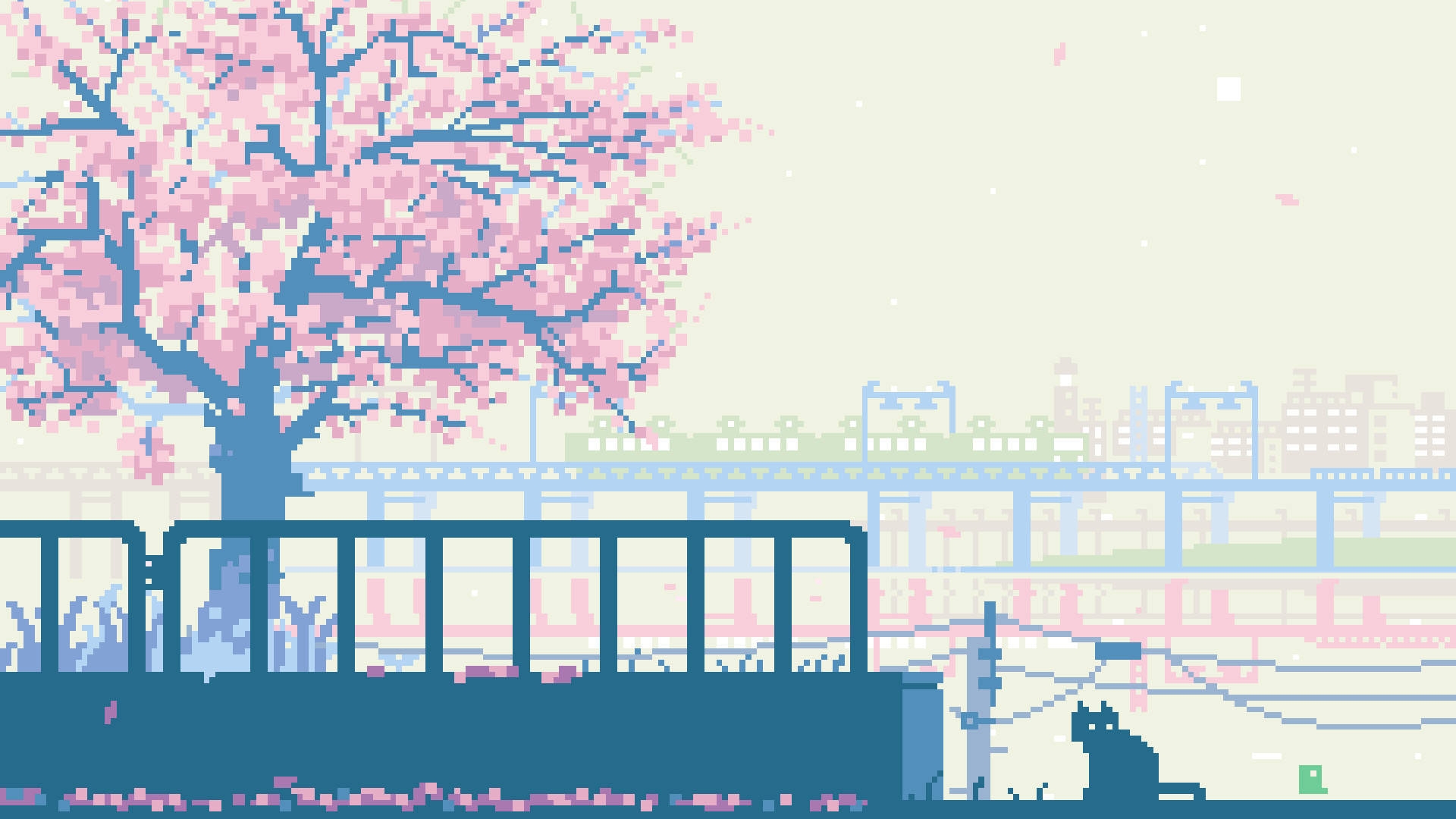 Download Cute Aesthetic Pc 8 bit Pastel City Wallpaper Wallpapers