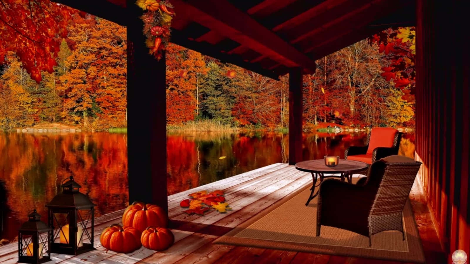 Download Enjoy The Peaceful View Of Cozy Fall Desktop Wallpaper Wallpapers