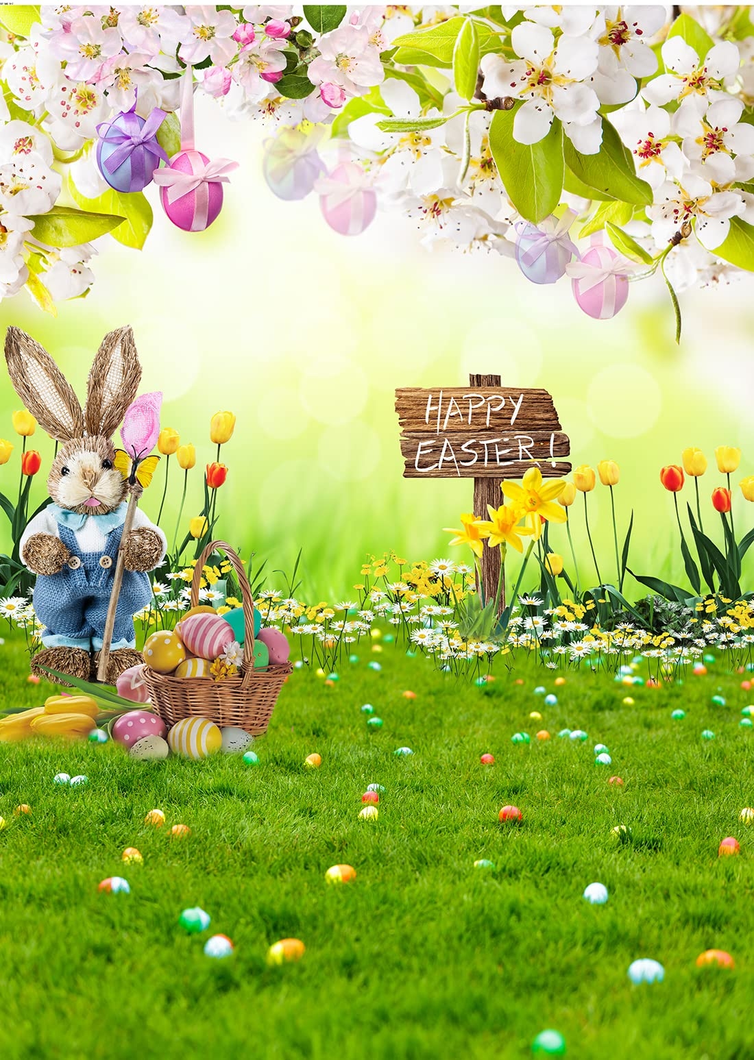 Easter Backdrop Easter Bunny Photo Backdrops For Photography 5x7ft Happy East EBay