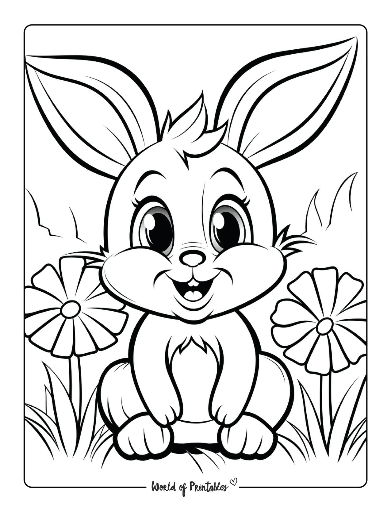 easter bunny pic to color