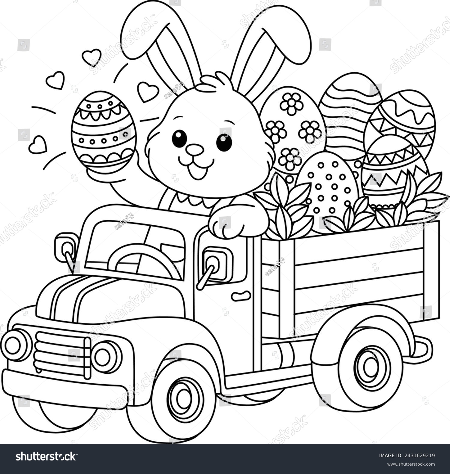 Easter Bunny Rides Truck Easter Eggs Stock Vector Royalty Free 2431629219 Shutterstock Easter Bunny Rides Truck Easter Eggs Stock Vector Royalty Free 2431629219 Shutterstock