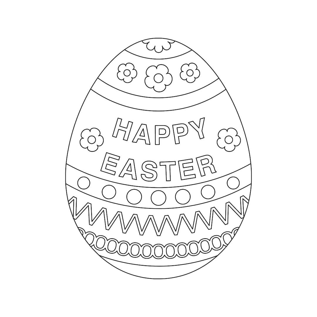 Easter Egg Coloring Page Easter Egg Colouring In Page easter Egg Svg Printable Silhouette Cut Files Cricut Cut Files Svg Files Etsy