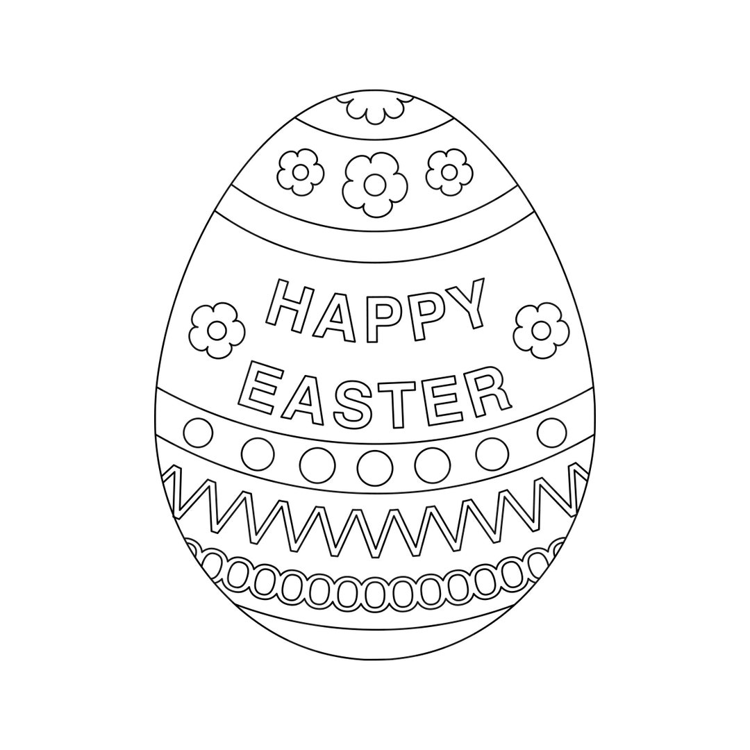 Easter Egg Coloring Page Easter Egg Colouring In Page easter Egg Svg Printable Silhouette Cut Files Cricut Cut Files Svg Files Etsy