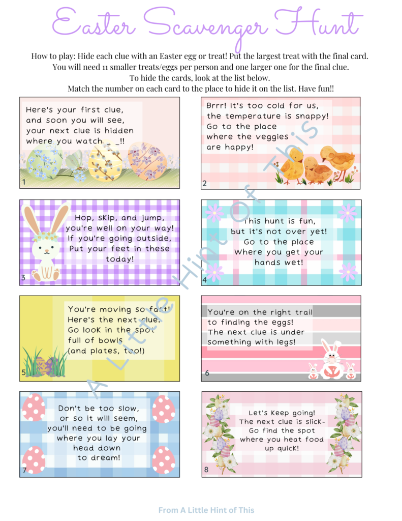 Easter Scavenger Hunt Alittlehintofthis Easter Scavenger Hunt Alittlehintofthis
