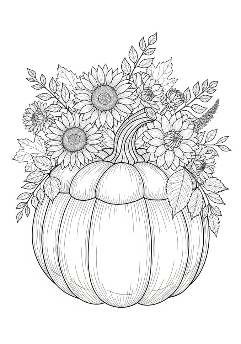 Easy Fall Coloring Page For Adults Printable Relaxing