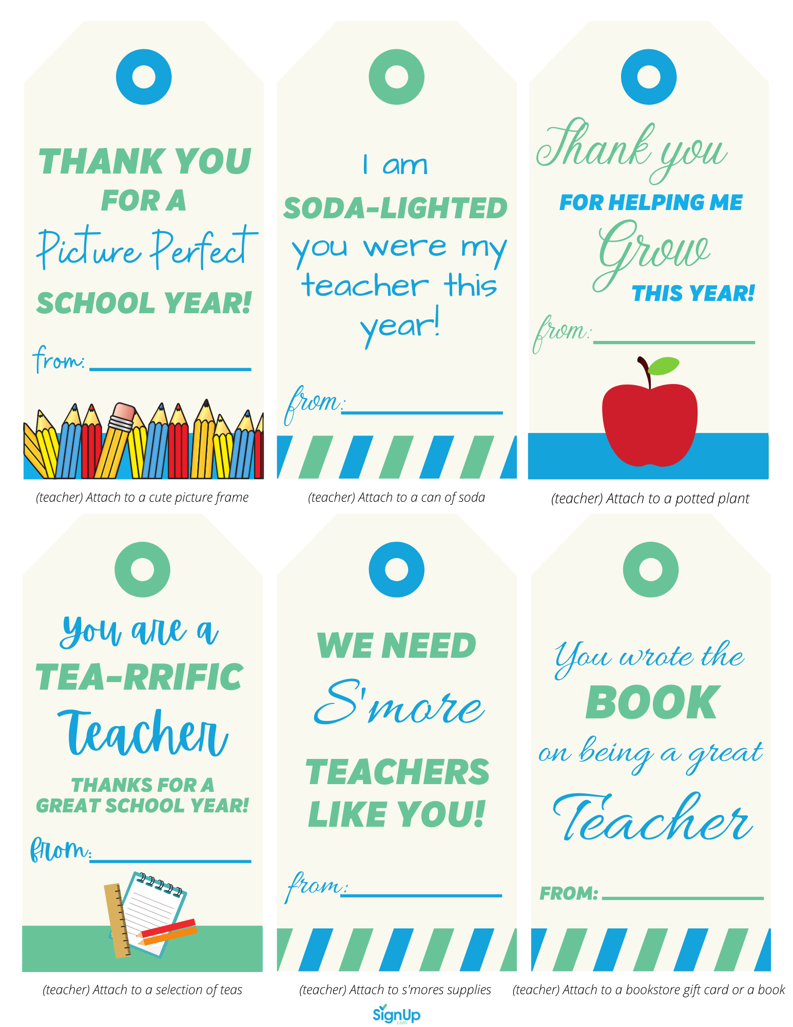 End Of Year Printable Thank You Notes SignUp