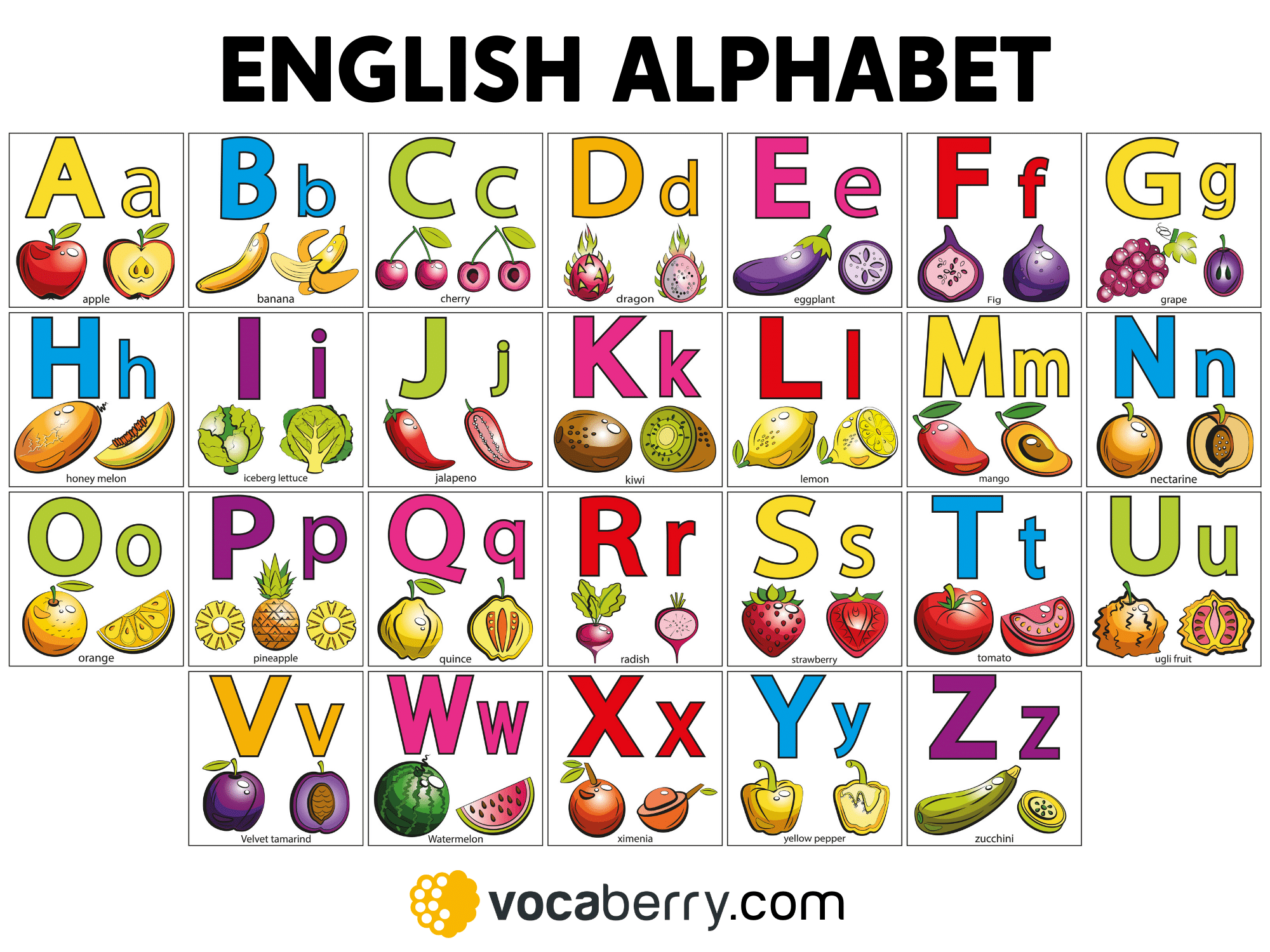 alphabet letters a to z