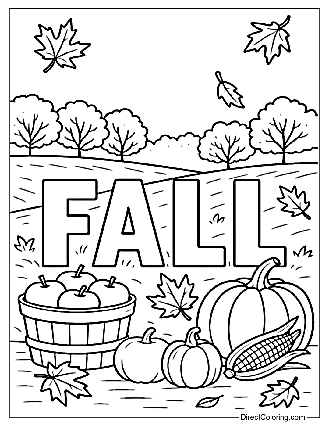 Fall Coloring Pages Free PDF To Download And Print