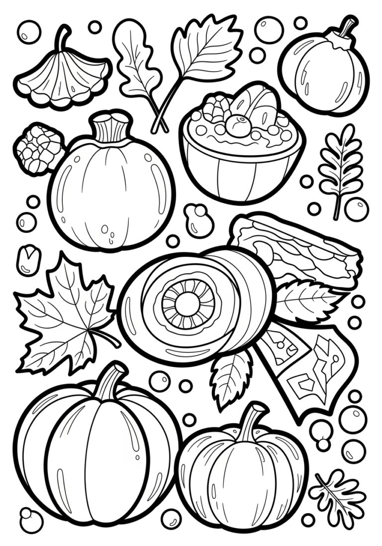 Fall Food Coloring Page Free Printable For Kids