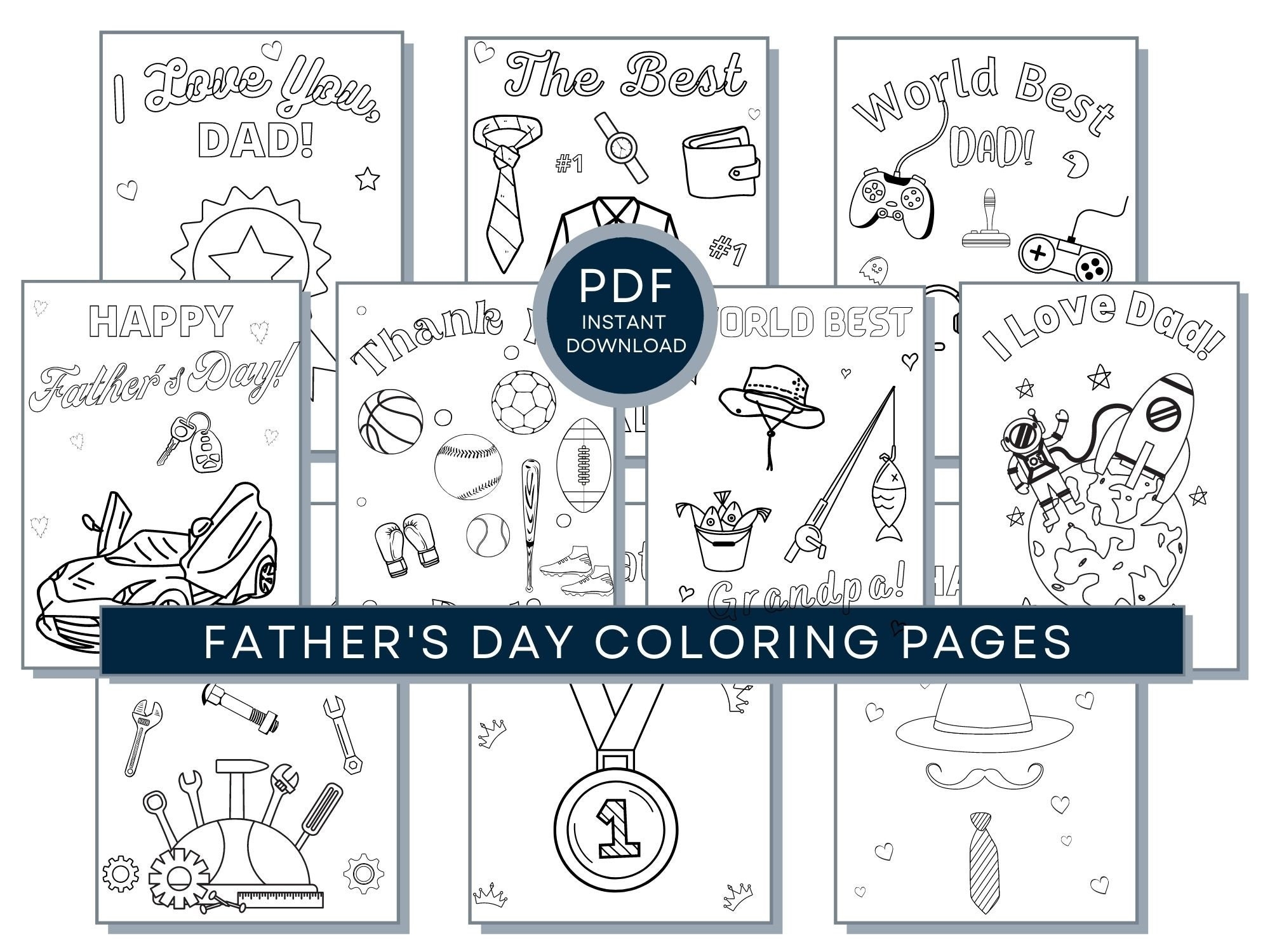 Father s Day Coloring Page Father s Day Printables Father s Day Sheets Father s Day Coloring Book For Kids Happy Father s Day Coloring Etsy Norway