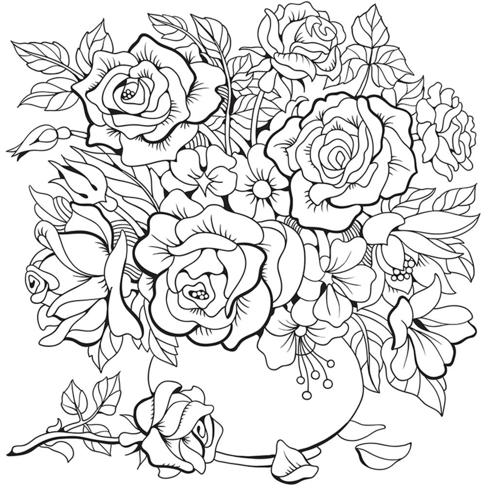 print flower coloring pages
