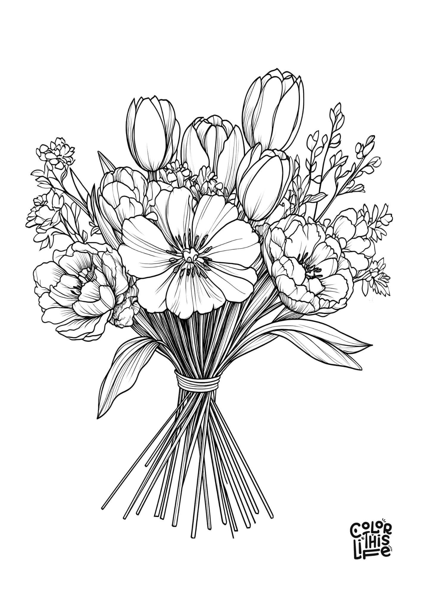 coloring pages for adults flowers