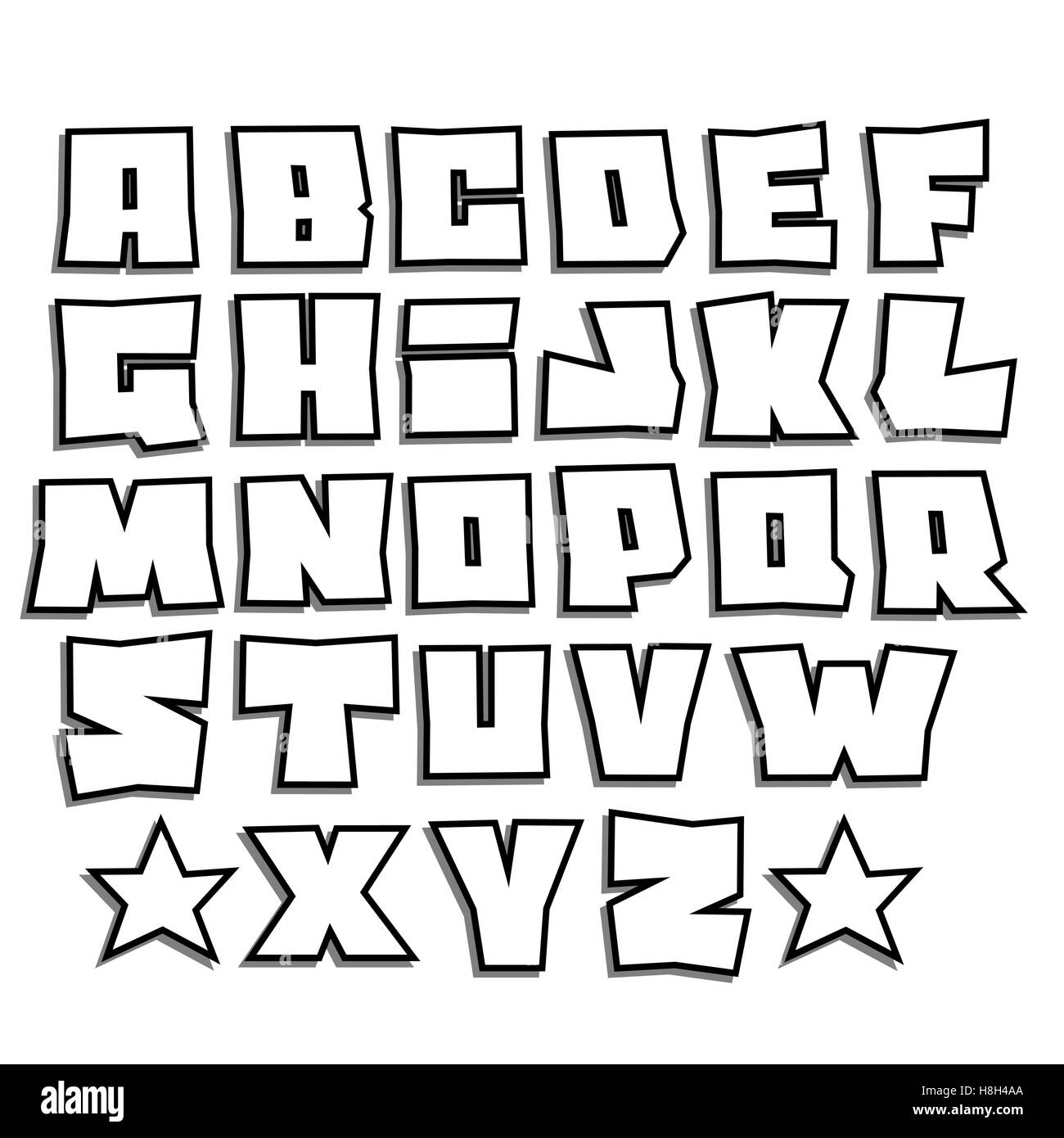 Fonts Alphabet Black And White Stock Photos Images Alamy