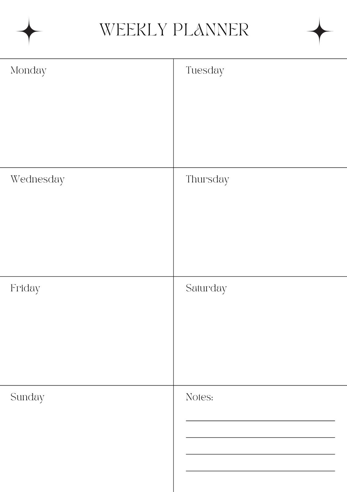 Free Printable Weekly Planner
