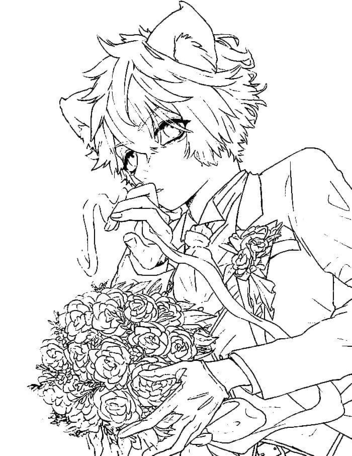 Free Anime Boy Coloring Page