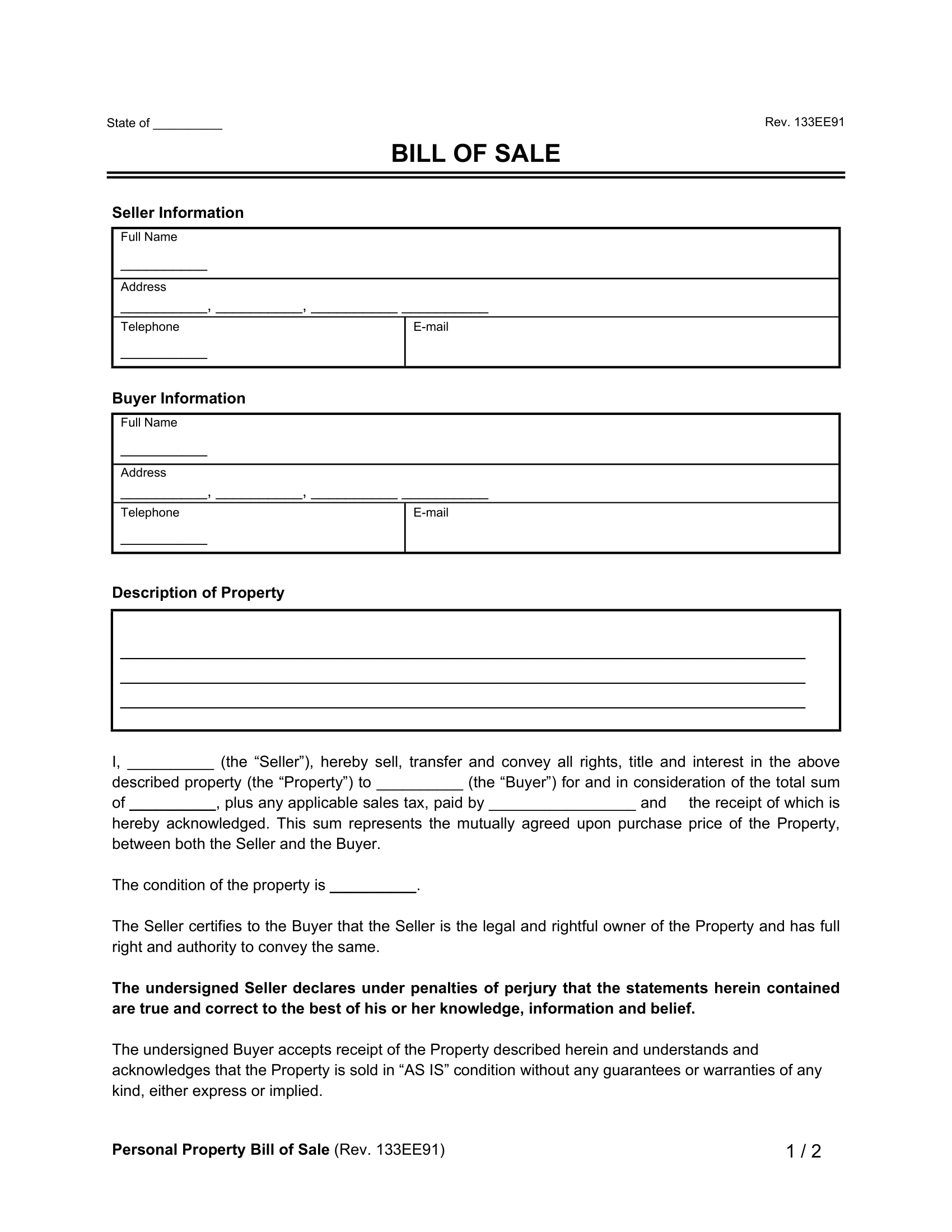 free bill of sale template for car free bill of sale template for car