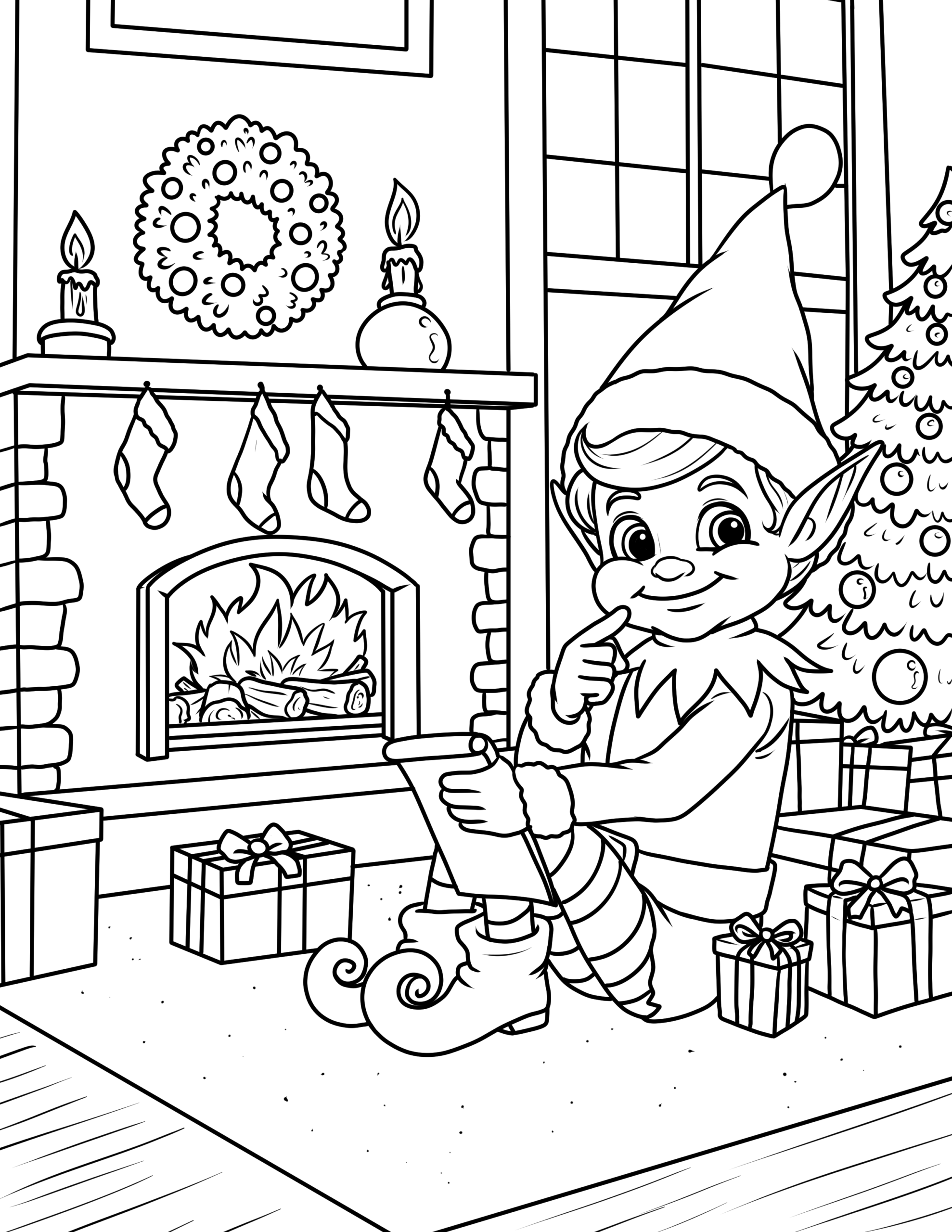 Free Elf Coloring Pages Free Elf Coloring Pages