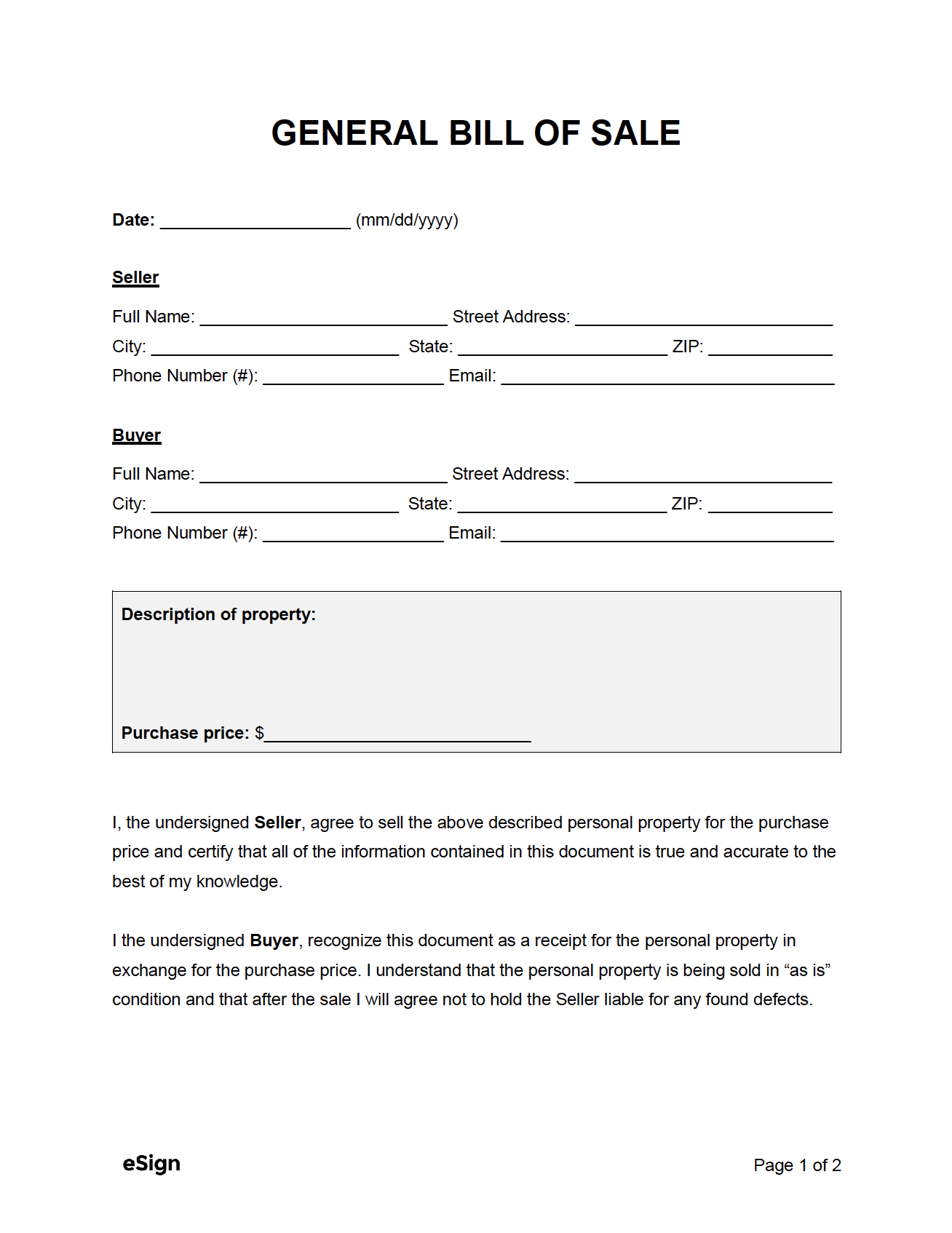 sample of bill of sale sample of bill of sale