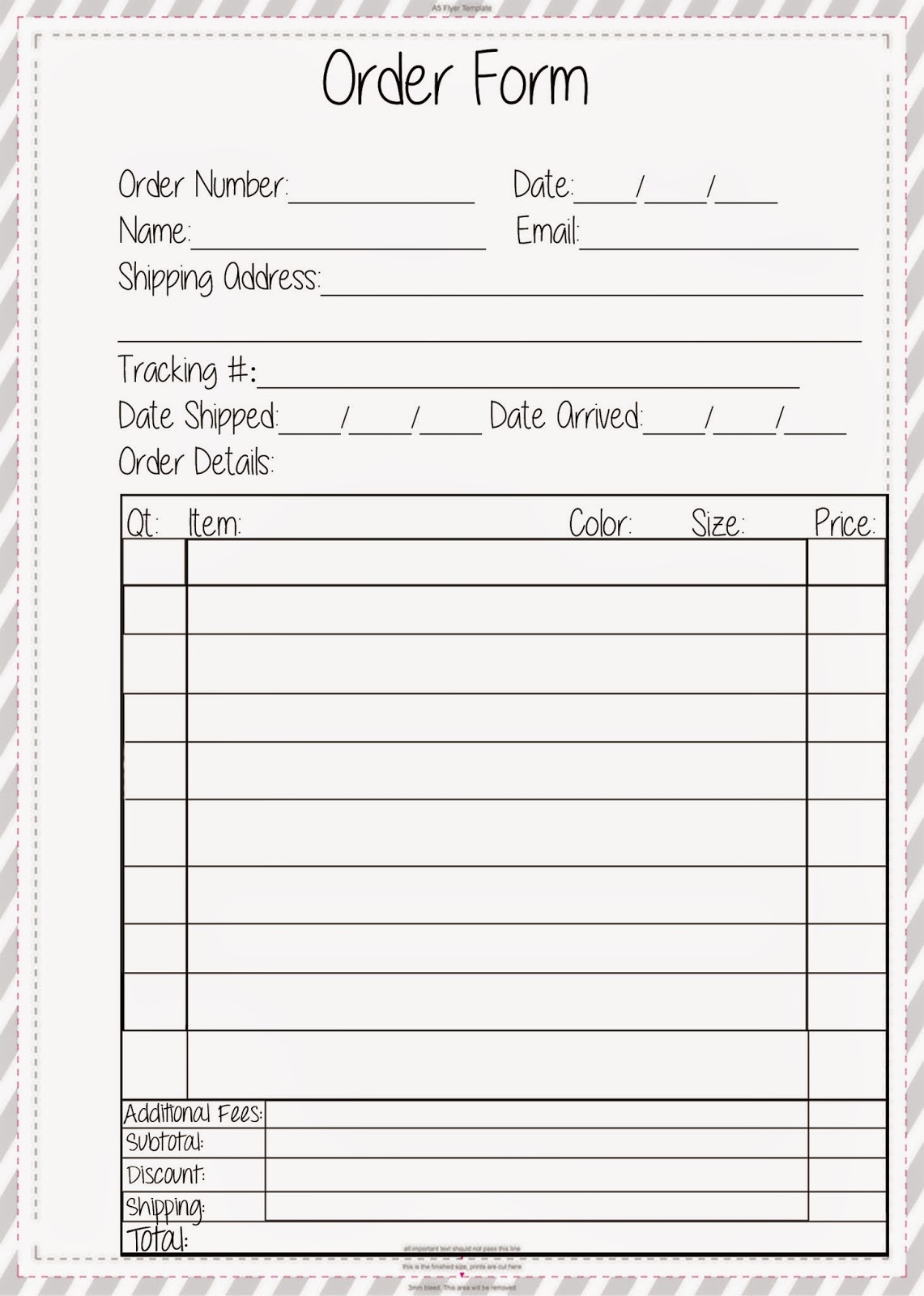 order form template free