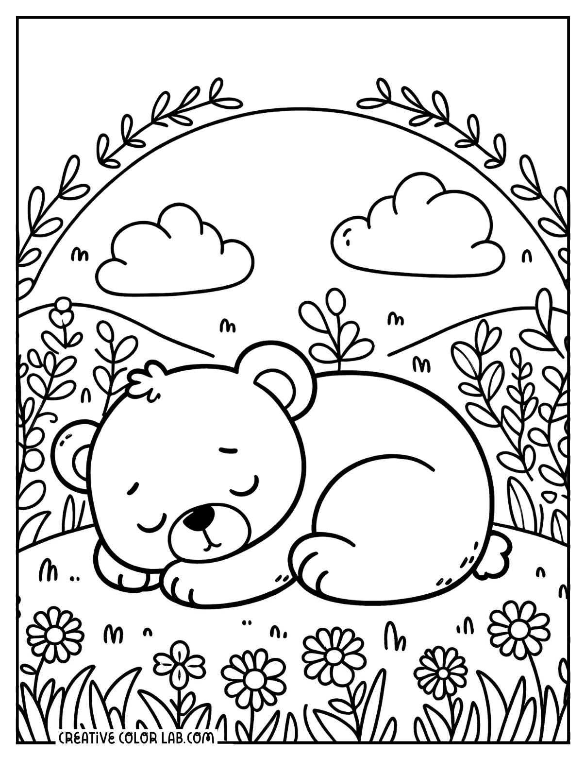 coloring book pages of bears