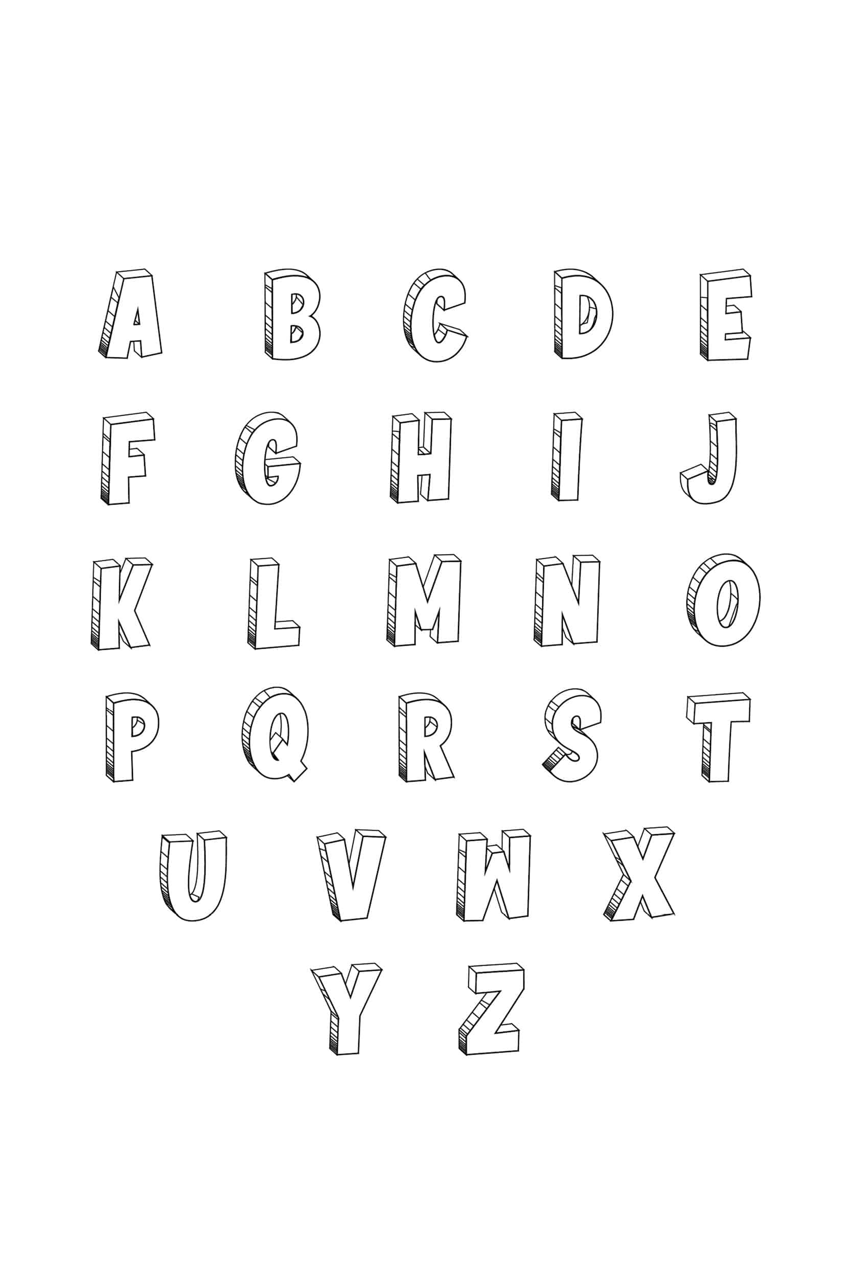 Free Printable Cool Bubble Letters Alphabet