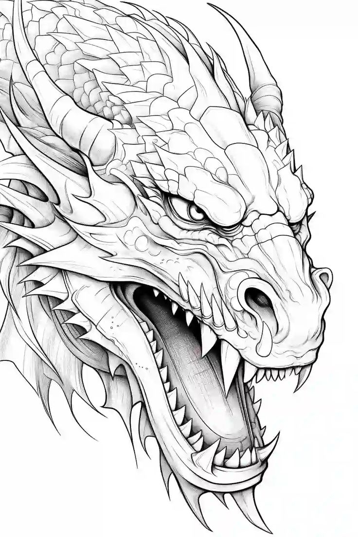 printable coloring pictures of dragons