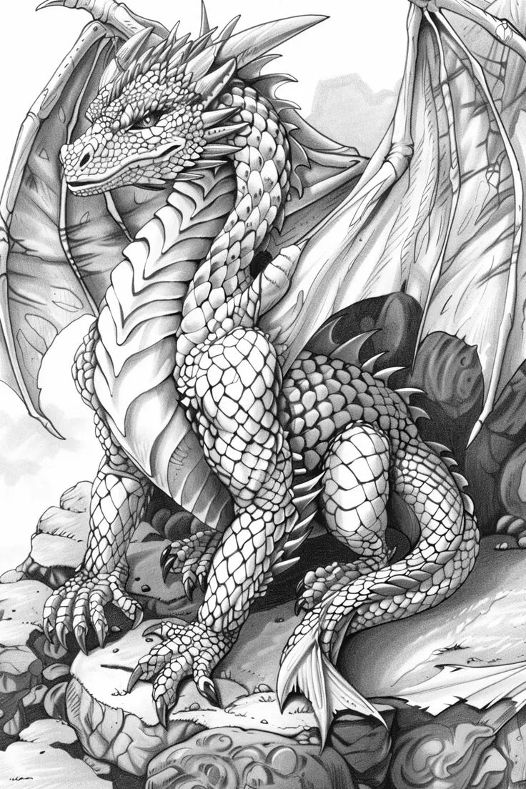 Printable Dragon Pictures To Color