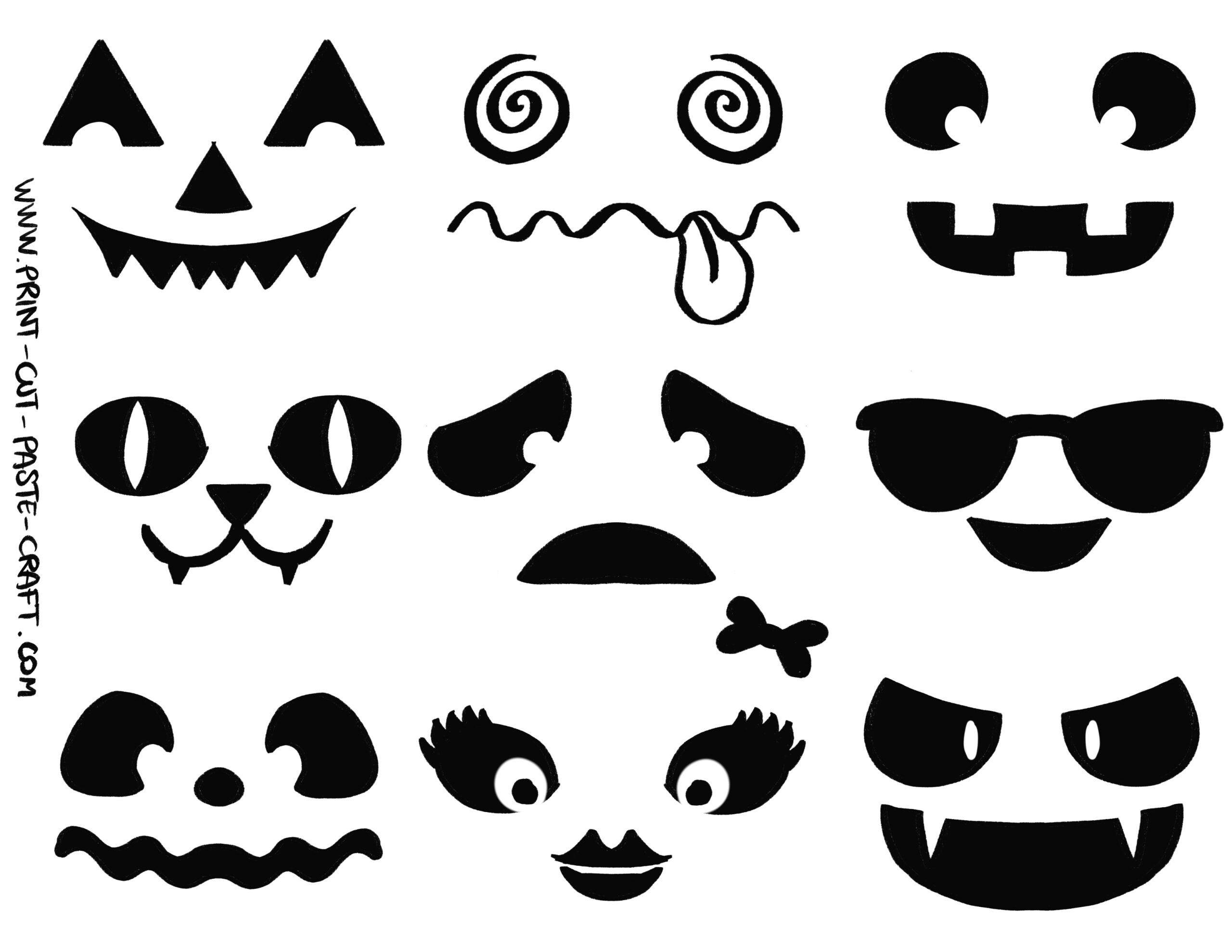 Free Printable Halloween Craft By Print cut paste craft Pumpkin Faces Print Cut Paste Craft 