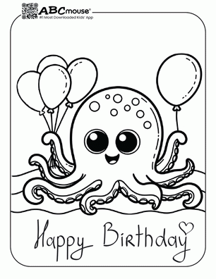 Free Printable Happy Birthday Coloring Pages ABCmouse
