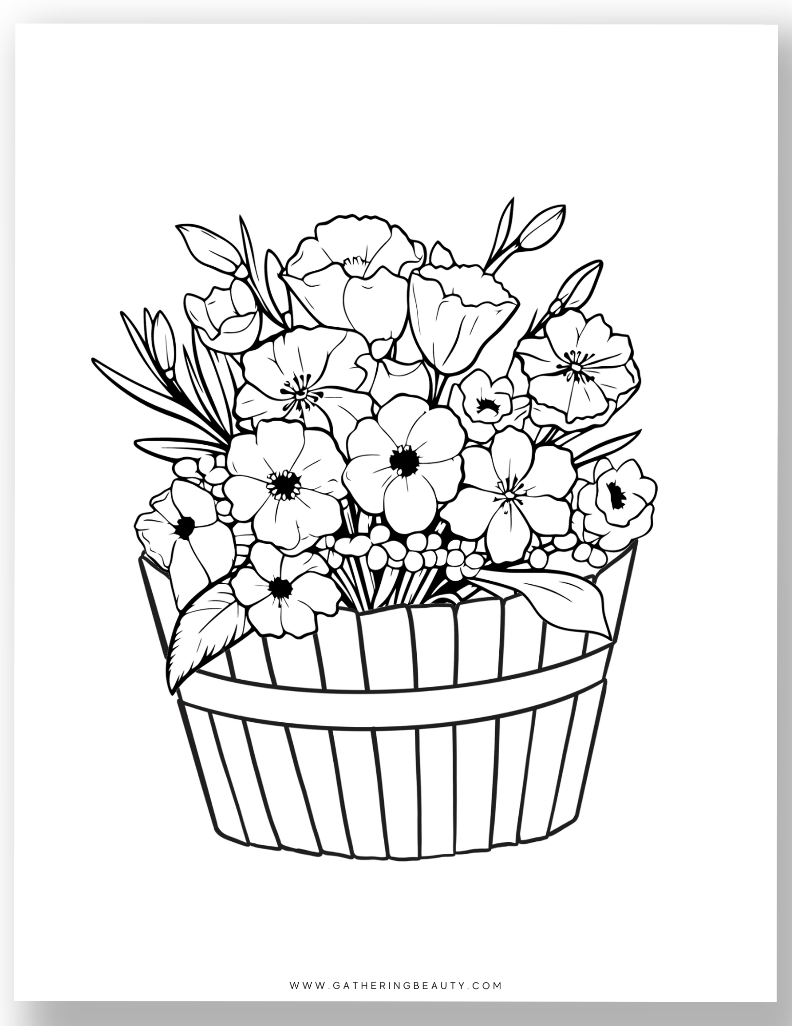 spring flowers coloring pages