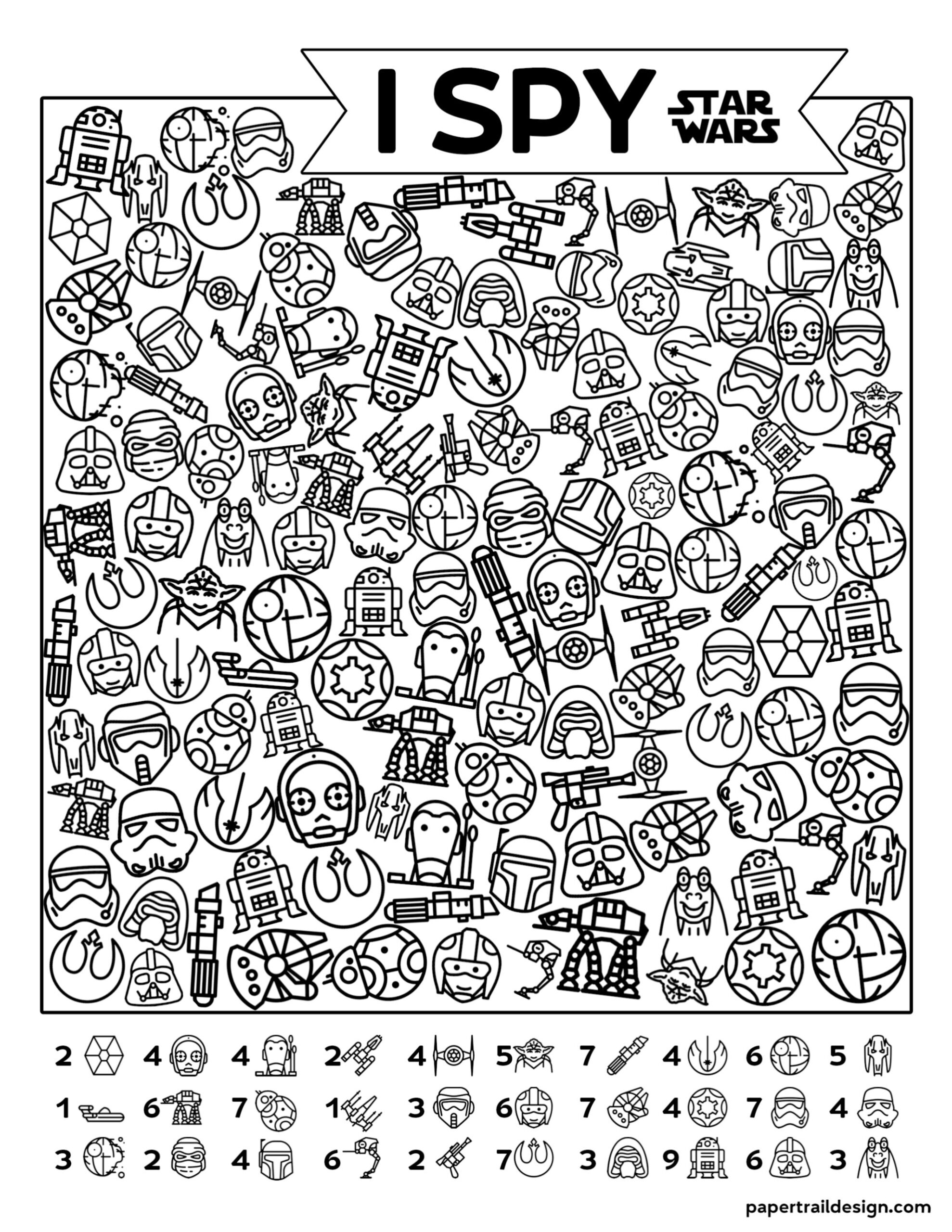 Free Printable Star Wars I Spy Party Game Paper Trail Design