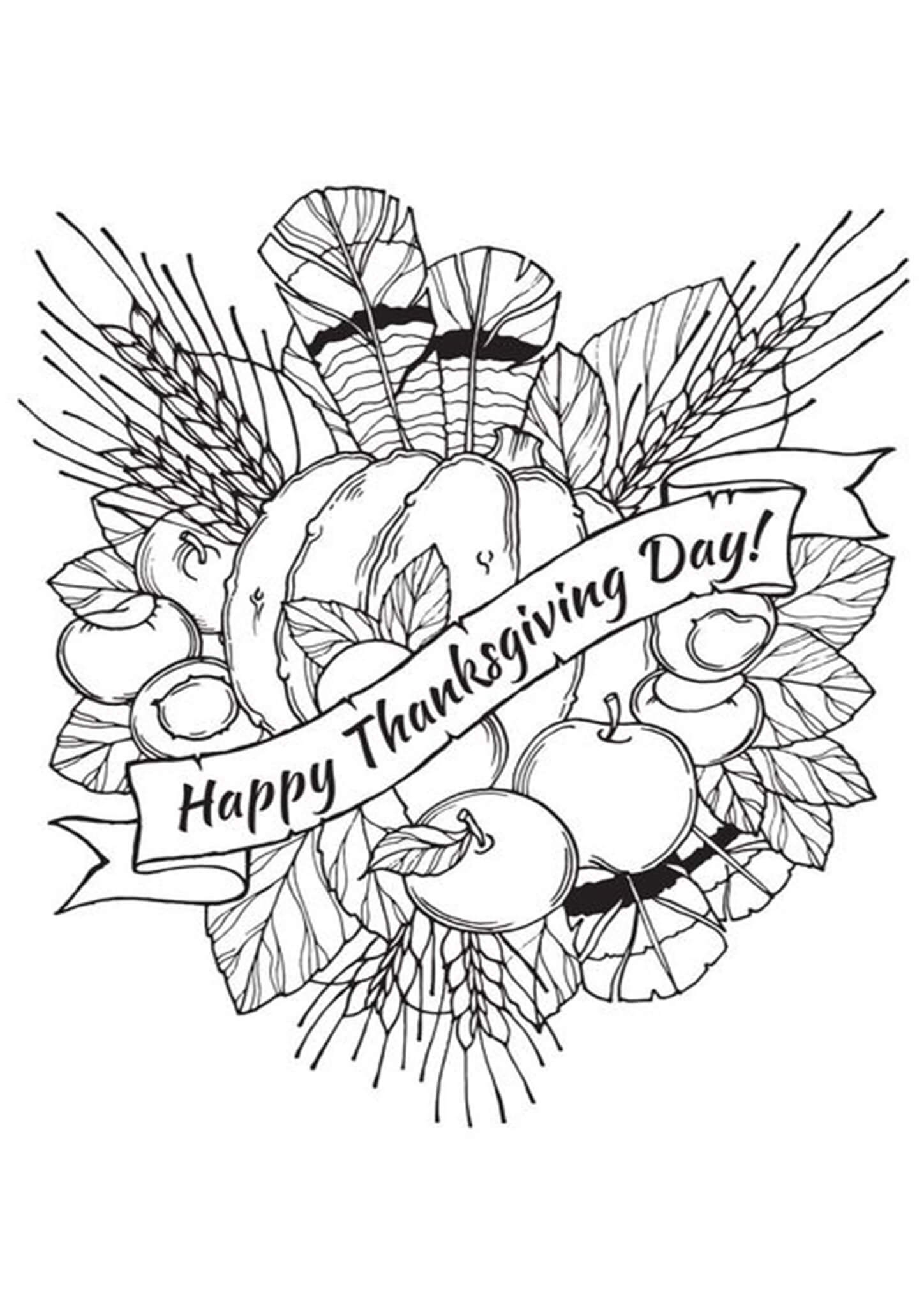 coloring pages thanksgiving printable