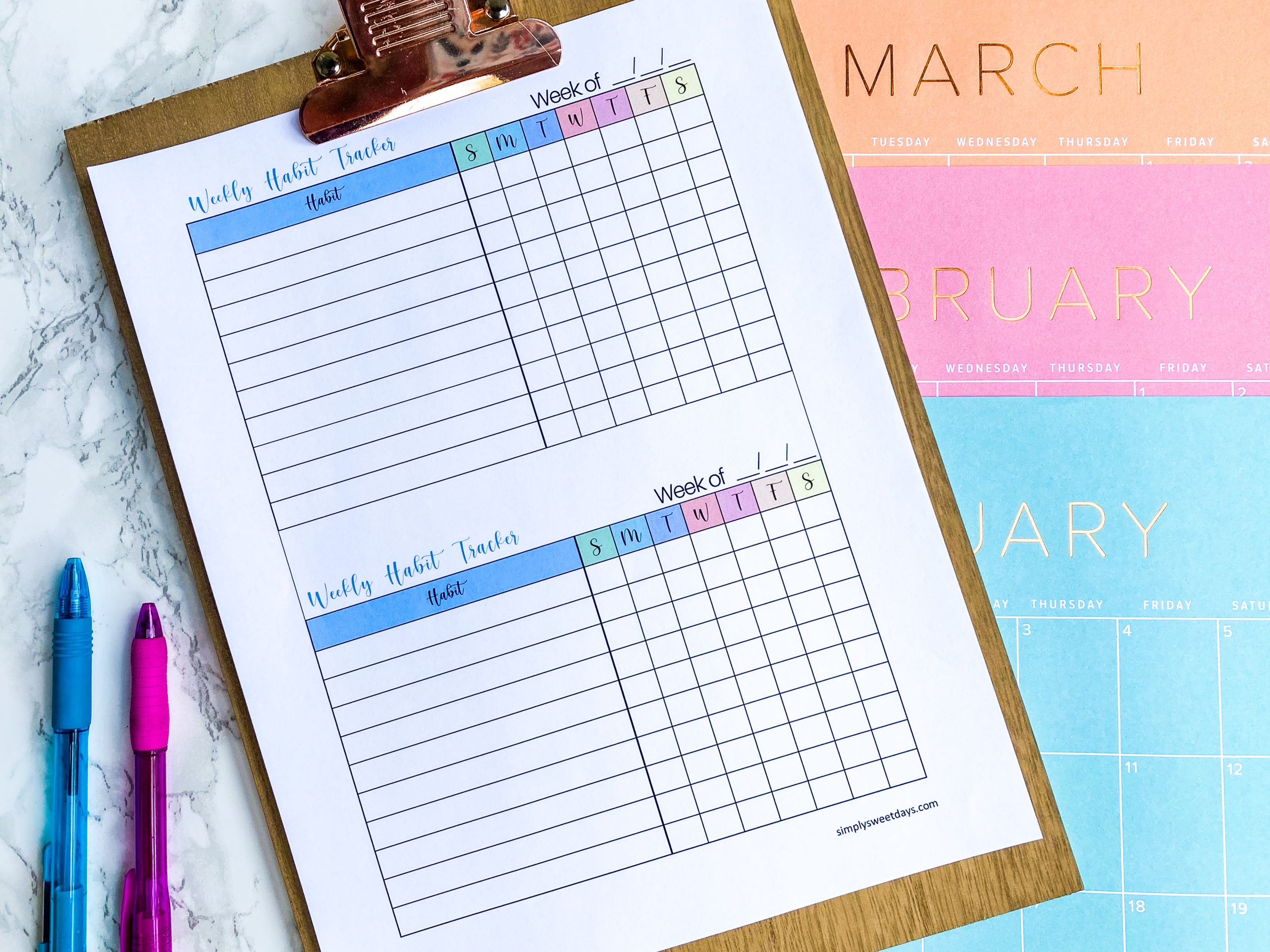 habit tracker free printable