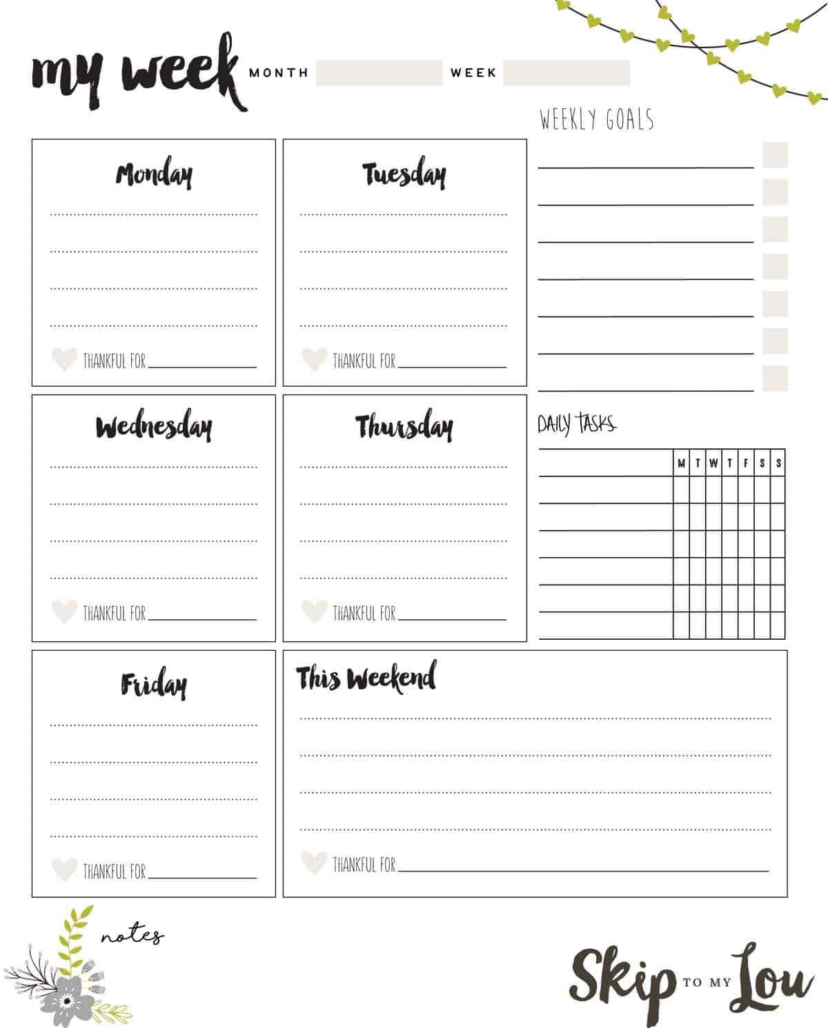 weekly planner printable pdf free weekly planner printable pdf free