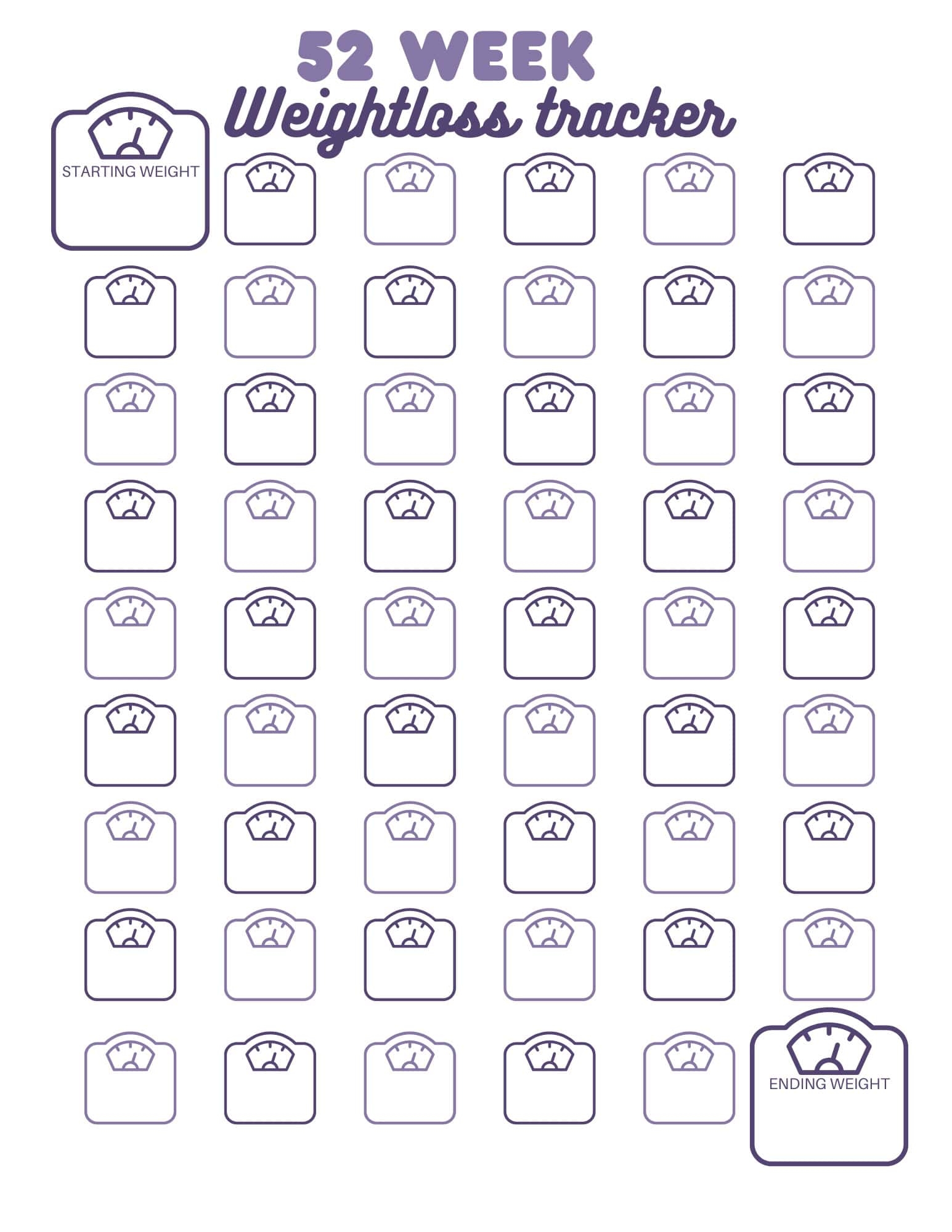 Free Printable Weightloss Motivation Tracker