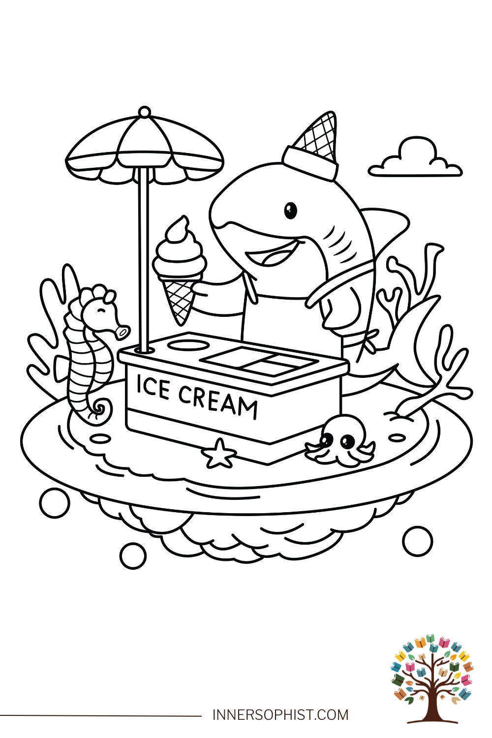 Shark Coloring Book Pages