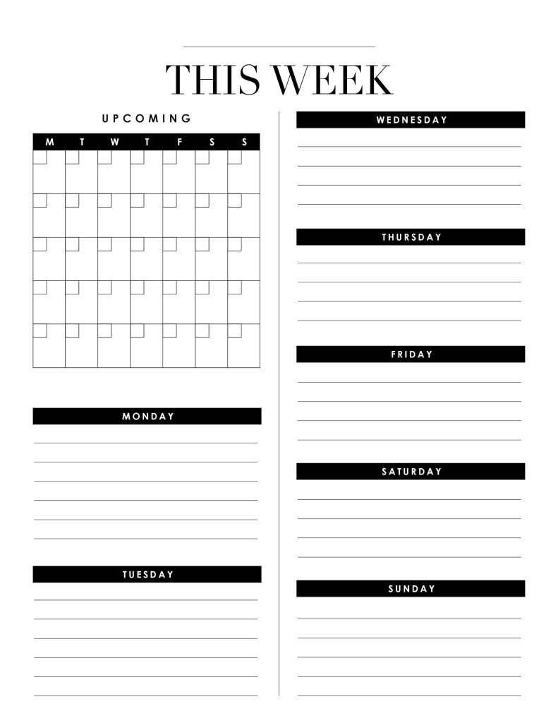 free weekly planner printable