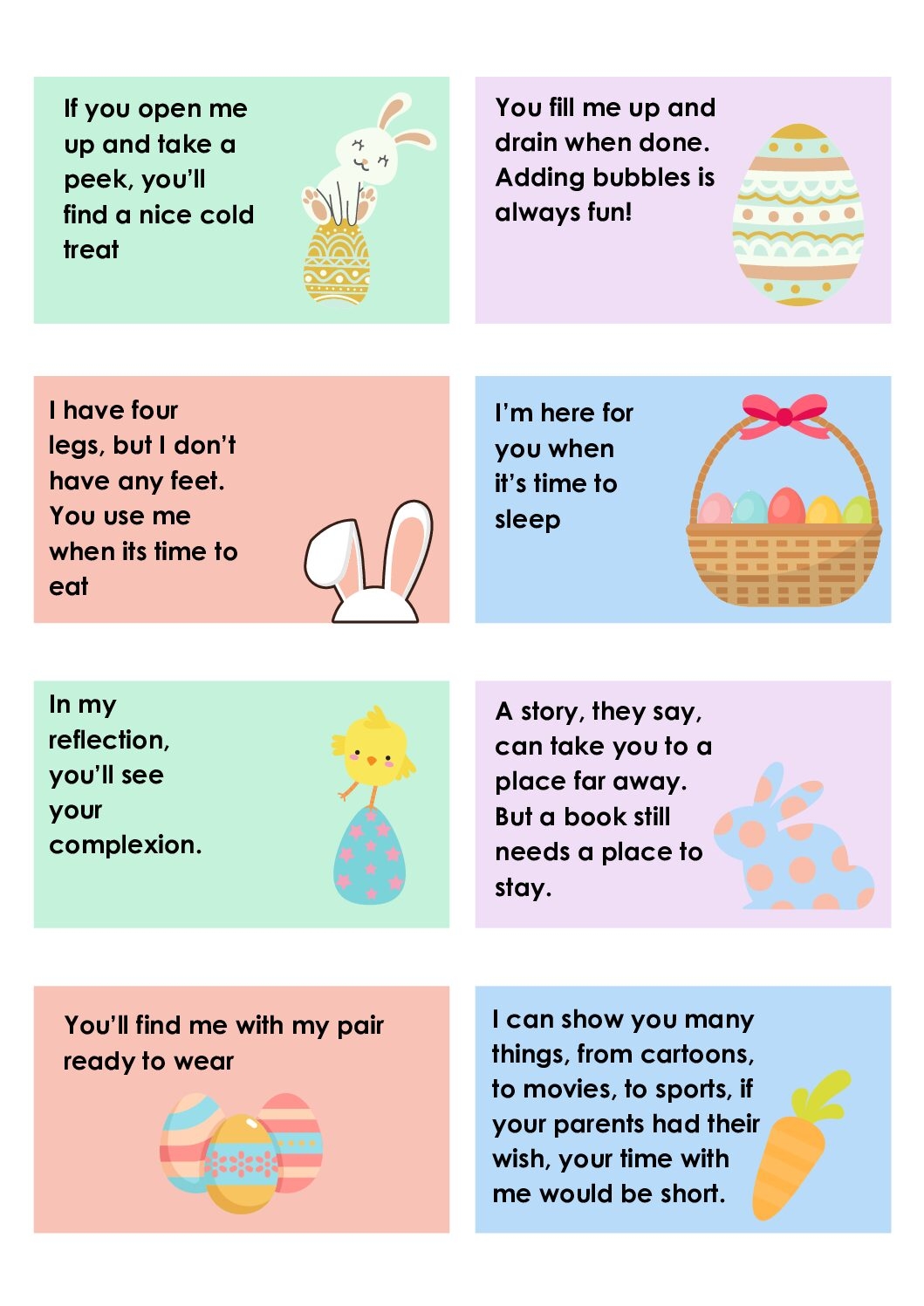 easter scavenger hunt hints