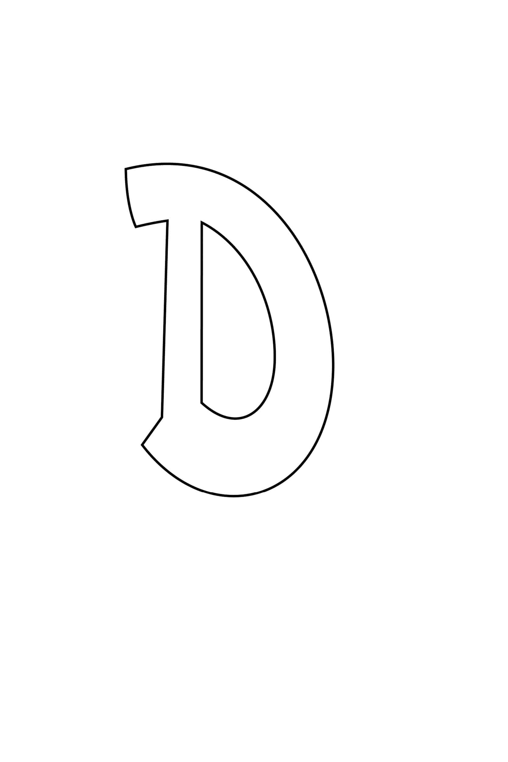 d in bubble letters
