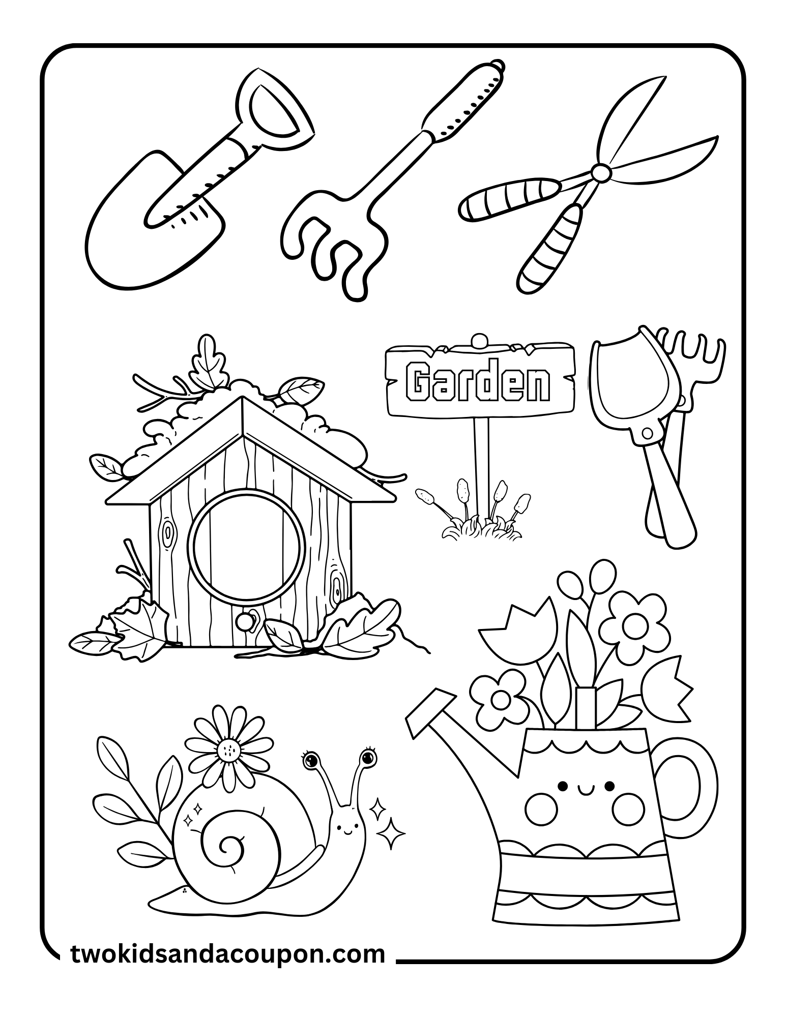 coloring page of a garden coloring page of a garden