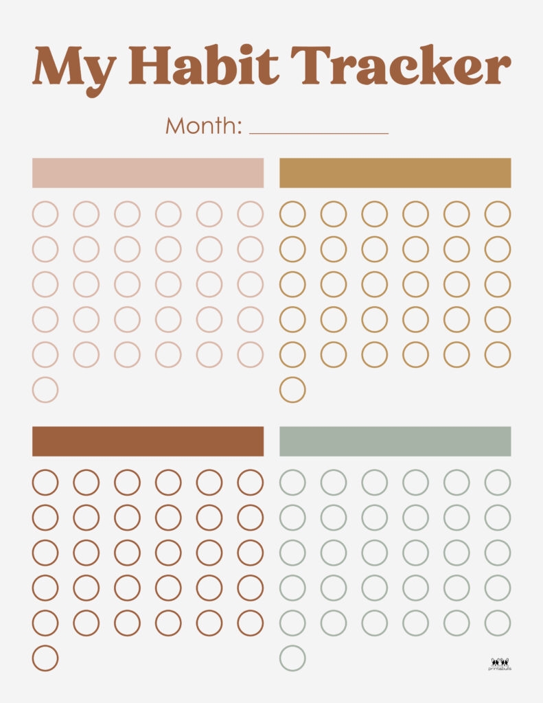 Habit Trackers 25 FREE Printables Printabulls