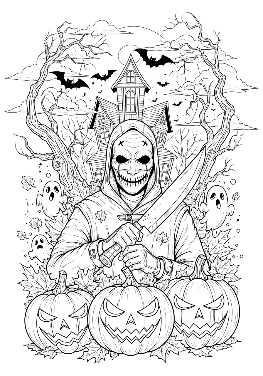 Halloween Coloring Page Michael Myers Printable
