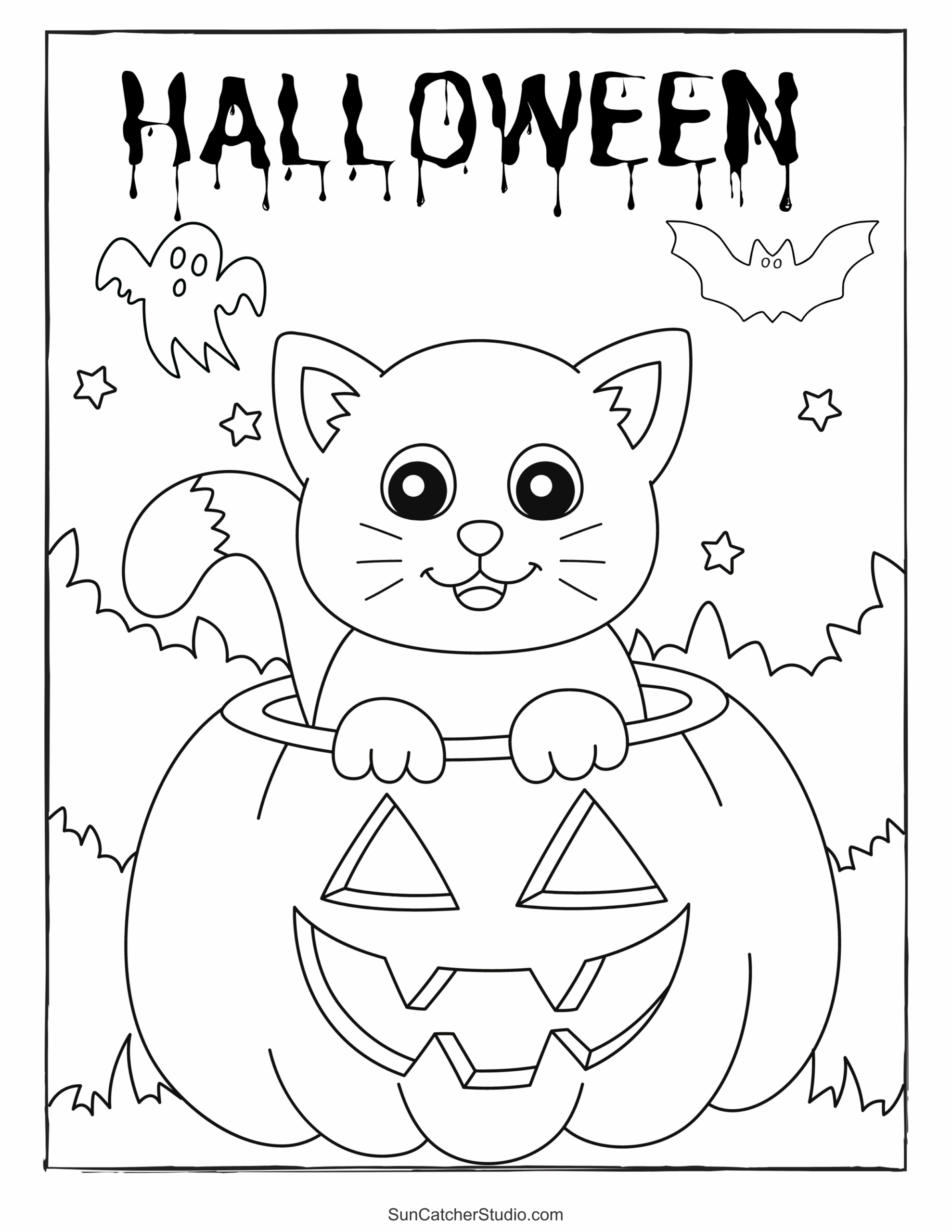 Halloween Coloring Pages And Coloring Sheets Free Printables Lettering SVG Files Tools Apps